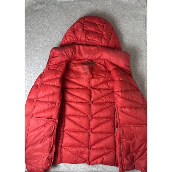Michael Kors Women's Red Down Full Zip Packable Hooded Puffer Jacket Hood Sz S - Picture 2 of 5